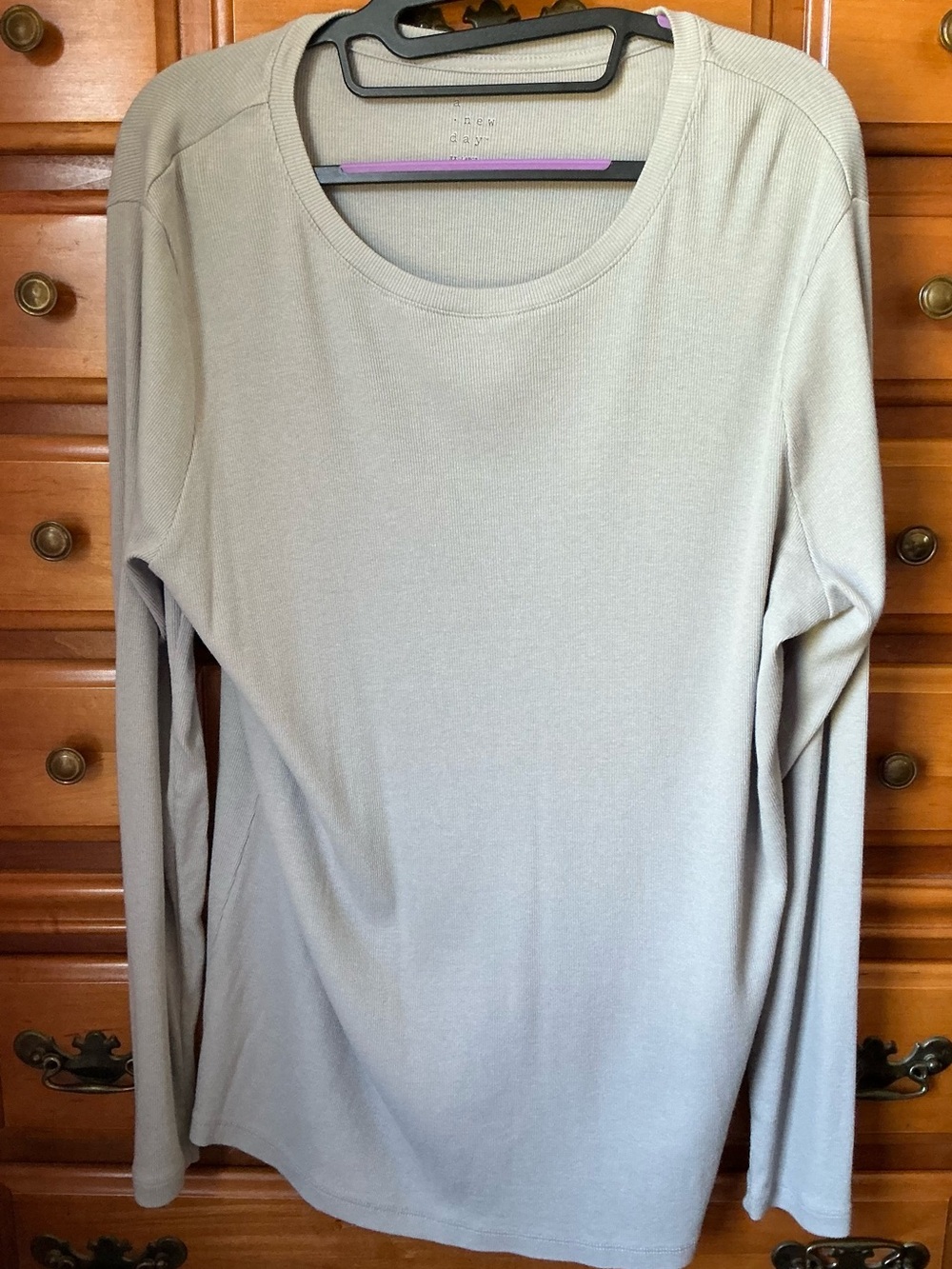 a new day Gray Long-Sleeve Crew Neck Top Size XXL NWOT